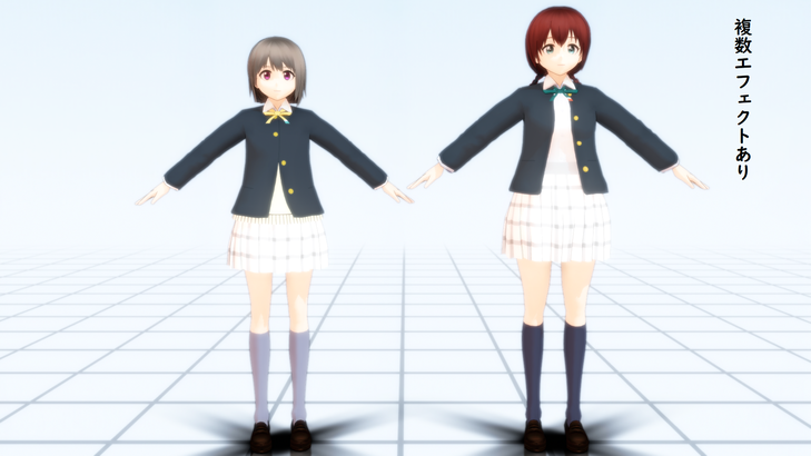 MMD虹ヶ咲学園・中須かすみ＆エマ・ヴェルデ(冬制服)」 / オカノ さんの作品 - ニコニ立体