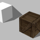 立方体にテクスチャ描くだけの木箱。